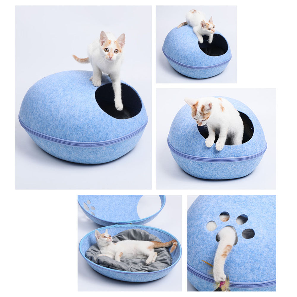 Casa para Mascotas, Cama Semiabierta Lavable para Gatos y Perros