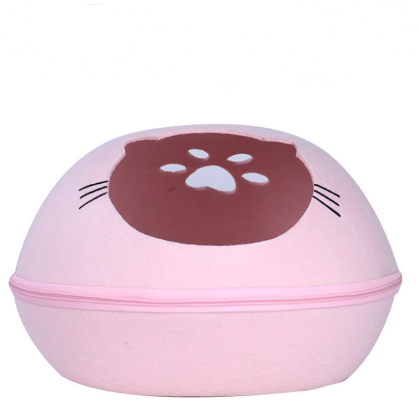 Casa para Mascotas, Cama Semiabierta Lavable para Gatos y Perros