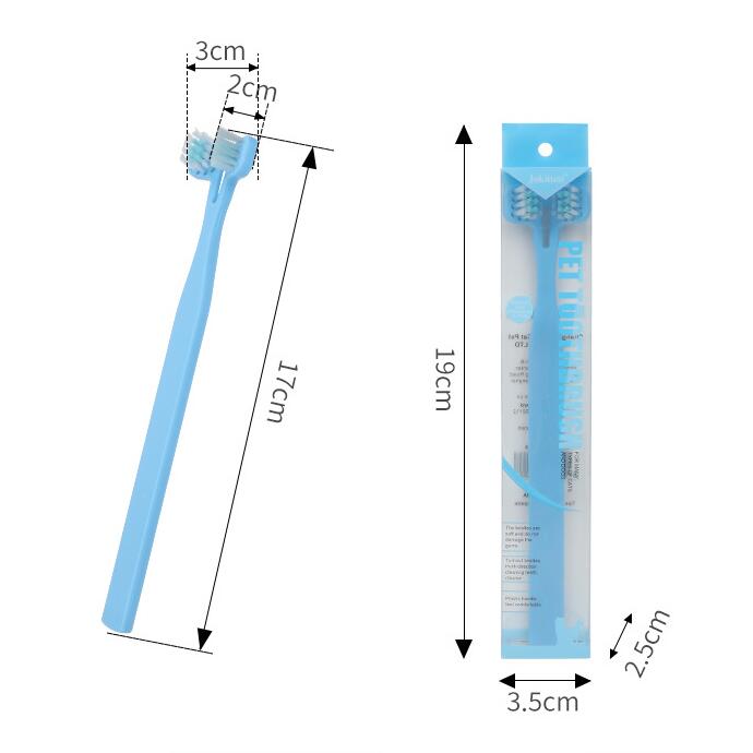Cepillo de Dientes Doble Cabeza para Perros Cuatro Colores