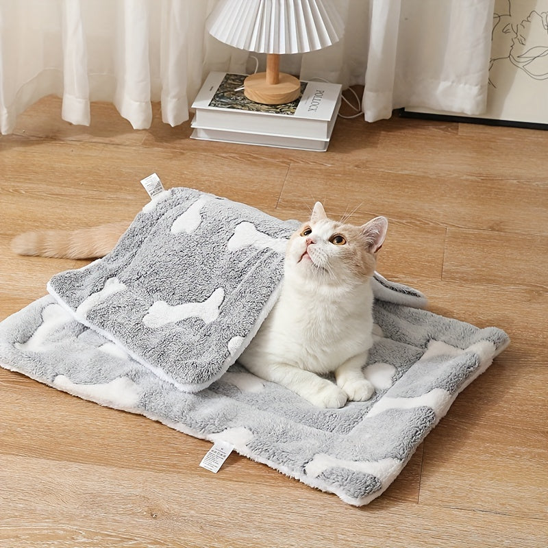 Cama autocalentable para gatos, lavable, suave y suave, reversible, de forro polar, para perros y gatos.