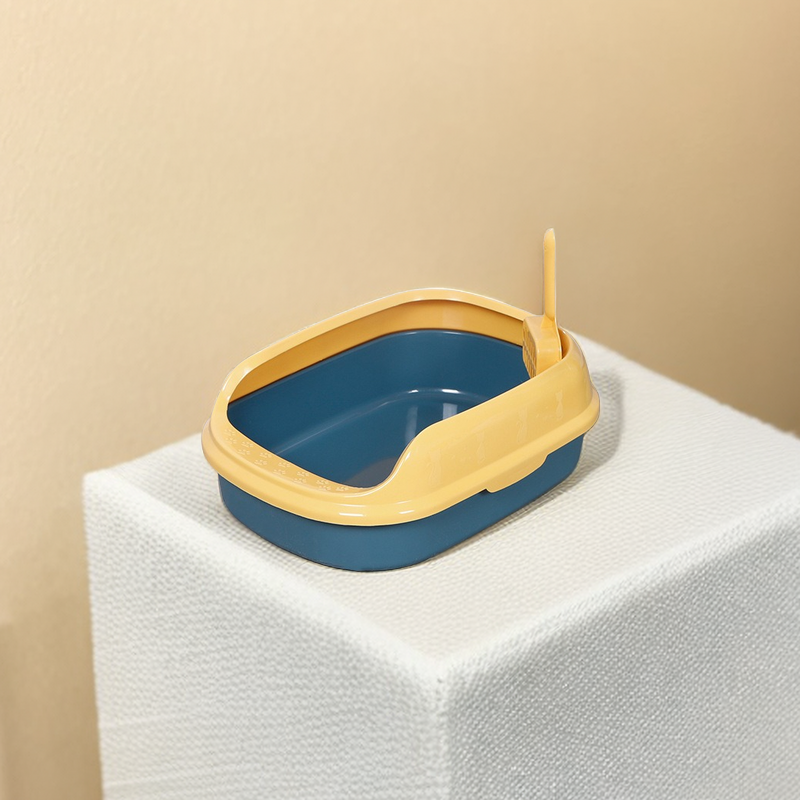 Cuenca de Arena para Gatos Semi-Cerrada con Pala Duradera