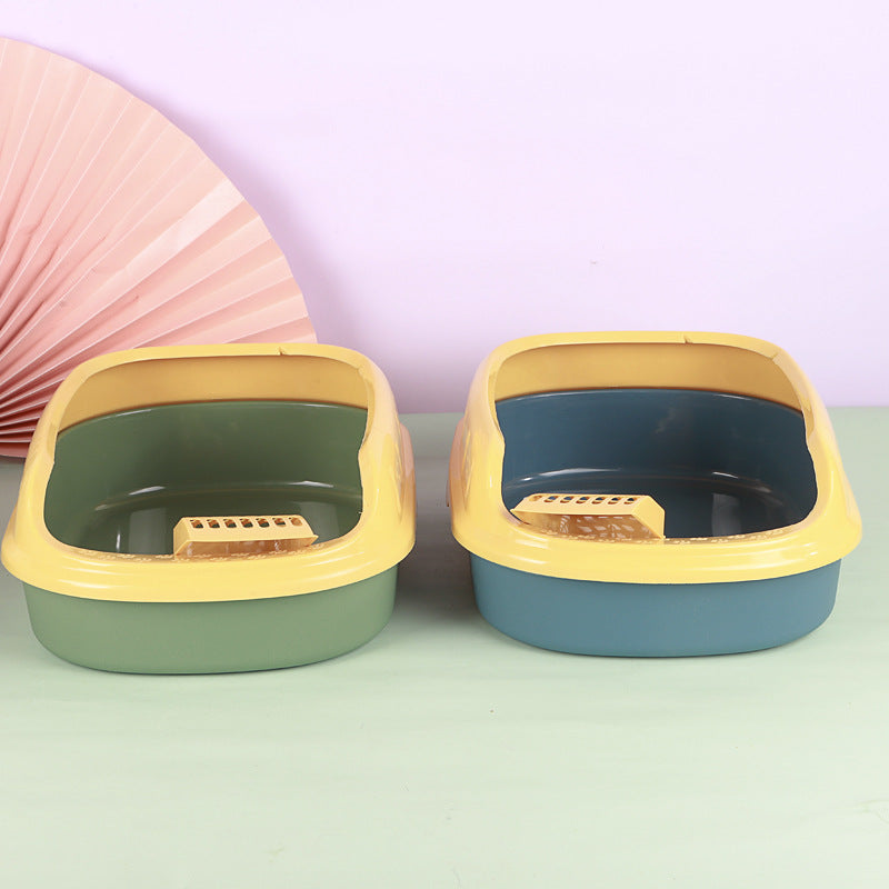 Cuenca de Arena para Gatos Semi-Cerrada con Pala Duradera